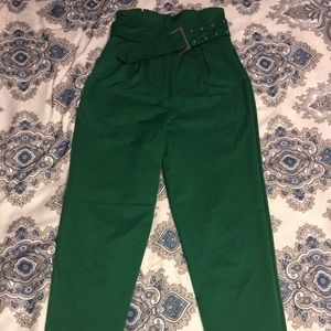 H&M Green Paperbag Trousers